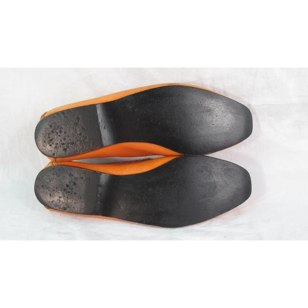 Gloria Vanderbilt Woven Leather Moccasin Loafers Flats Orange Women's Size 10 M - Picture 7 of 9
